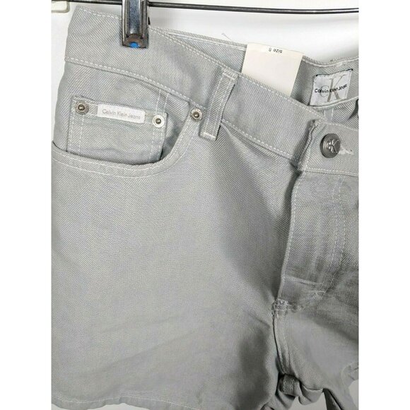NWT VTG Calvin Klein Low Rider Sz 8 Shorts New Gray Metal Denim Mid Rise - Picture 6 of 9